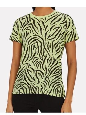 ATM intermix zebra stripe yellow schoolboy T-shirt S cotton slub